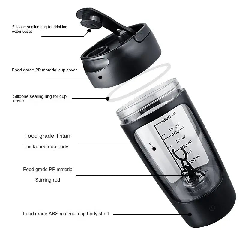 Electric Portable Protein Shaker Bottle