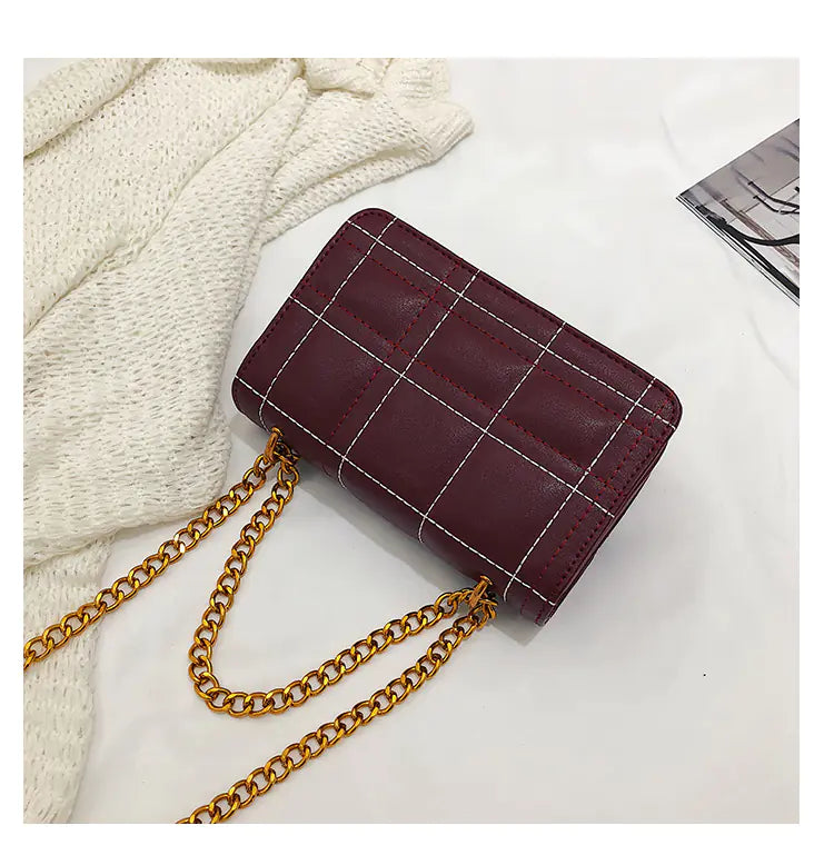 Plaid Chain Bag - Vintage Shoulder Crossbody Bag