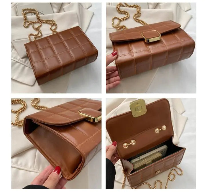 Plaid Chain Bag - Vintage Shoulder Crossbody Bag