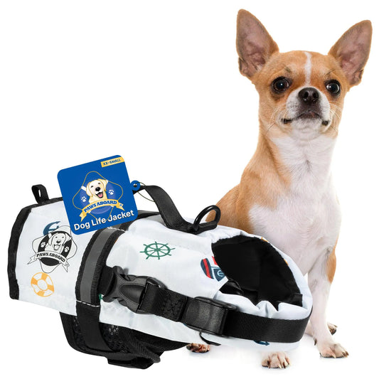 Paws Aboard Dog Life Jacket - Designer Life Jackets -  Nautical Dog XX-Small
