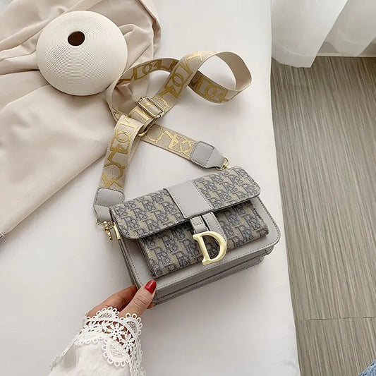 Stylish PU Crossbody Bag with Elegant Print Design
