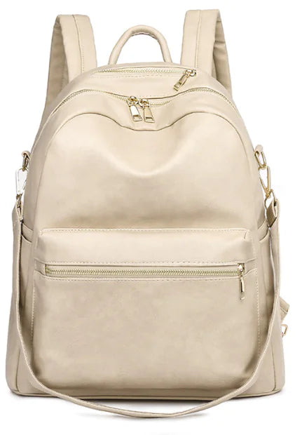 Stylish Durable PU Backpack for Women - Travel Bag