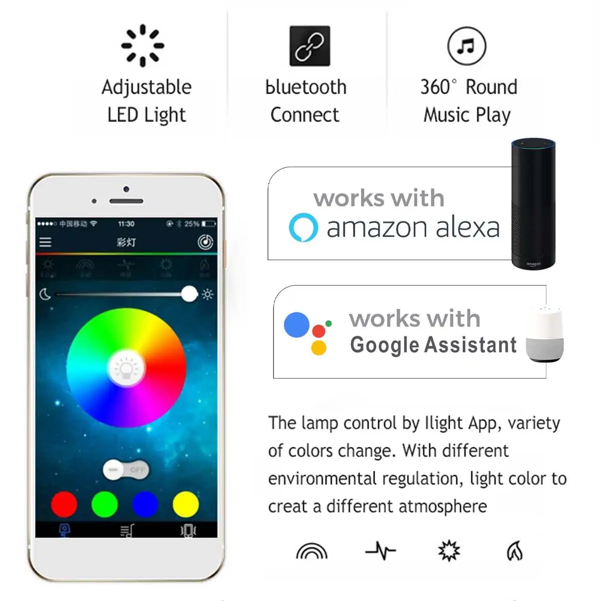 Modern RGB Colour Change LED Ceiling Light