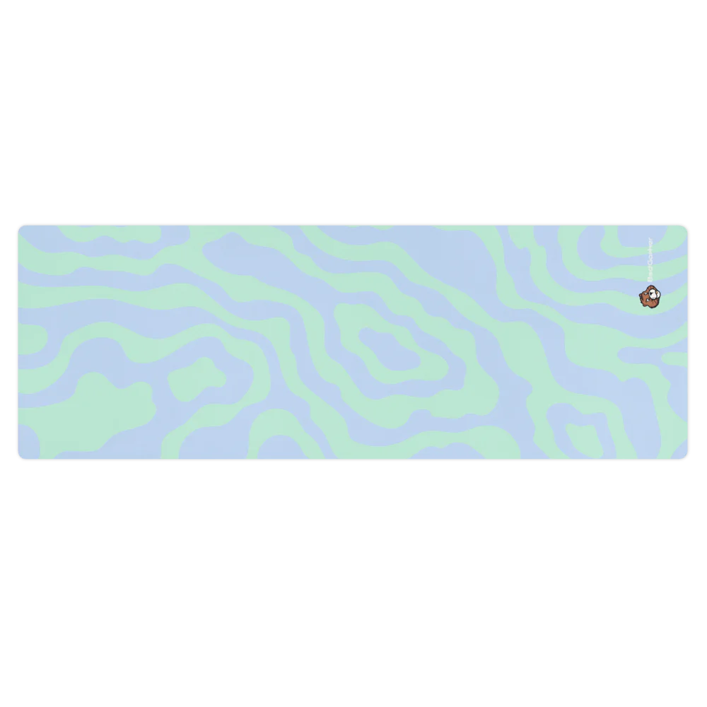 Bad Gopher - Blue/Green Topography Map - Yoga Mat