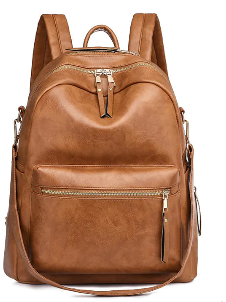 Stylish Durable PU Backpack for Women - Travel Bag