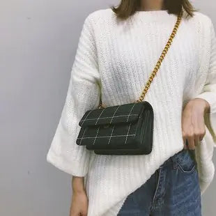 Plaid Chain Bag - Vintage Shoulder Crossbody Bag