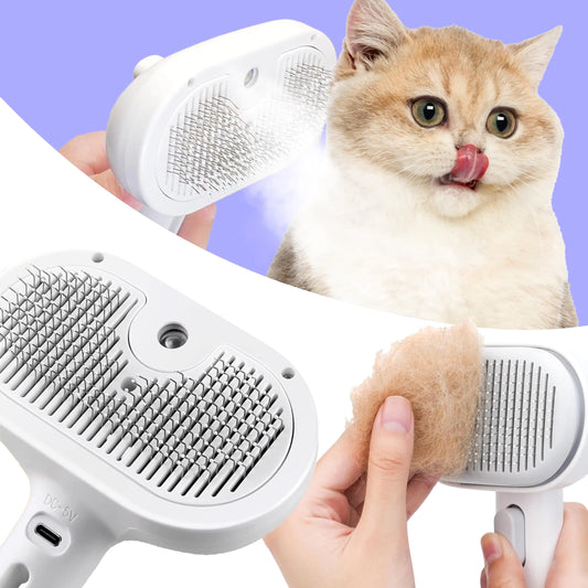 Rechargeable Silicone Brush for Shedding 3 in 1 Pet Hair Removal