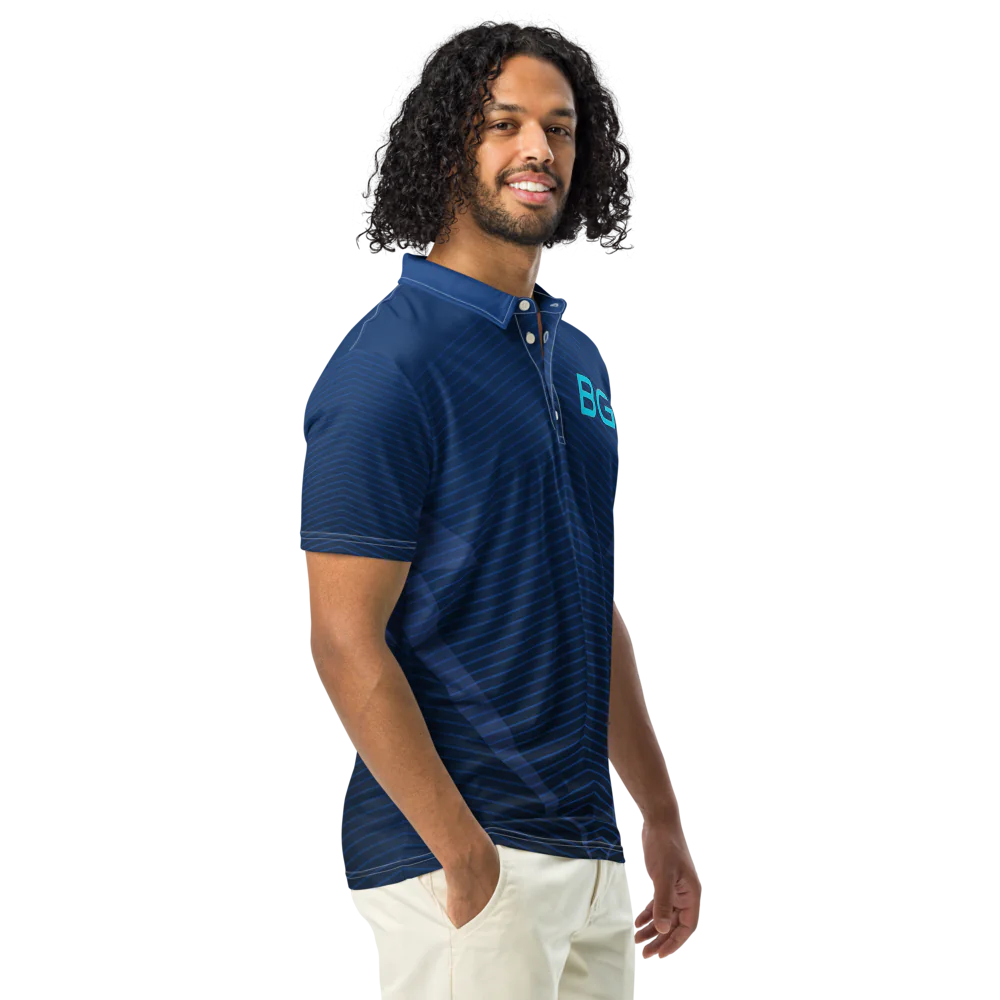 Bad Gopher -  Men's Blue Lightning Polo